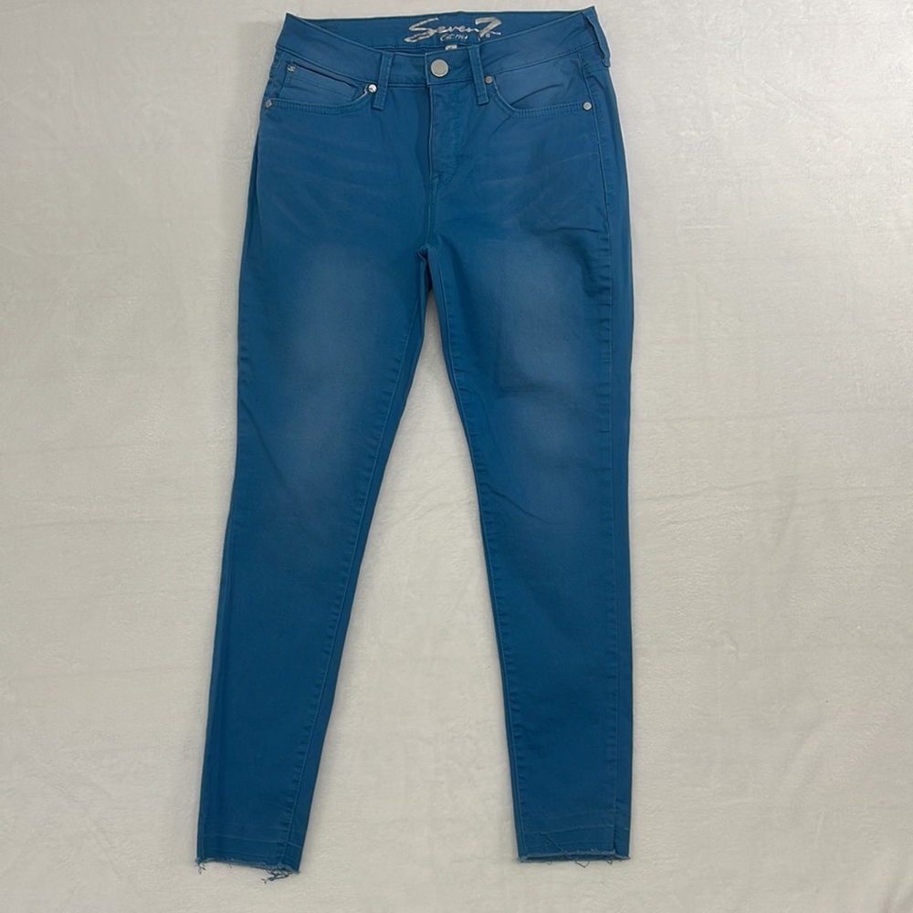 Seven7 Mid Rise Ankle Skinny Jeans Blue Size 6